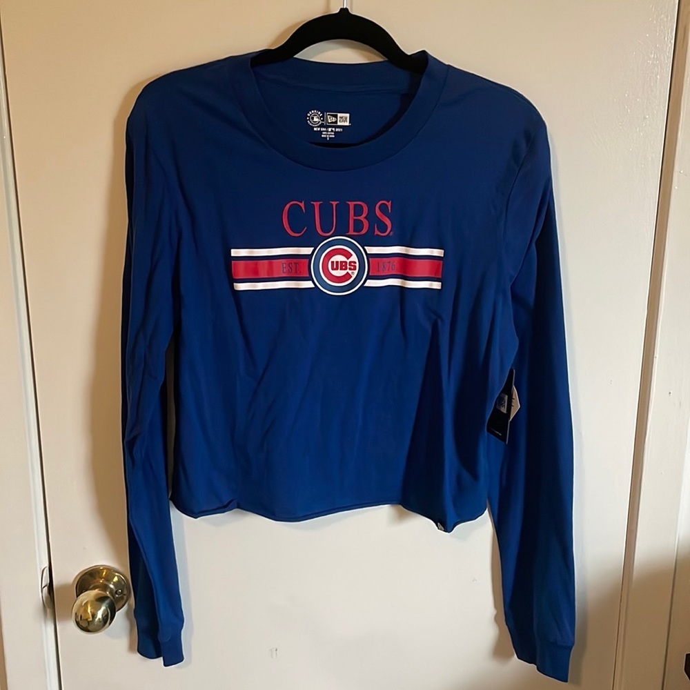 NWT Chicago Cubs Cropped Long Sleeve Top